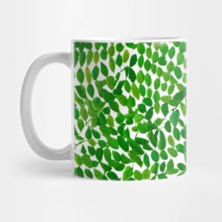 Green Leaf Strands Pattern Artwork, Hand Painted and Digitally Enhanced Mug